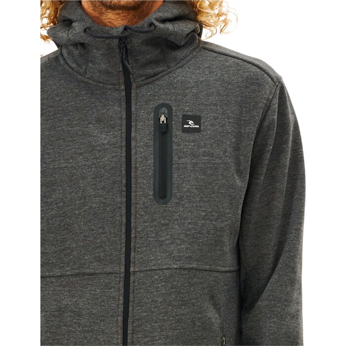 2024 Rip Curl Mnner Anti Series Ausgeschiedene Zip Through Fleece CFEDB9 - Charcoal Marle